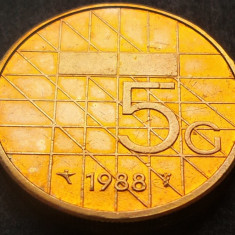 Moneda 5 GULDENI - OLANDA, anul 1988 * cod 1817