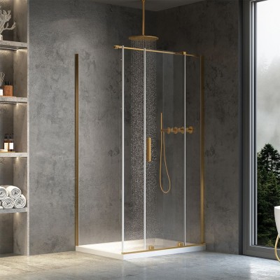 Cabina dus REA Montana Gold Brush 100x80 foto