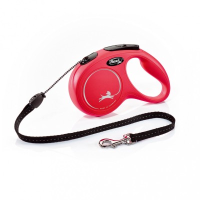 Flexi New Classic, M Cord, lesa retractabila, 5m, rosu foto