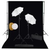 VidaXL Set studio foto cu lămpi, umbrele, fundal și reflector