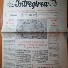 ziarul intregirea 14 ianuarie 1991 - anul 1,nr.1-prima aparitie,ion antonescu