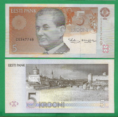 = ESTONIA - 5 KROONI ? 1994 - UNC = foto