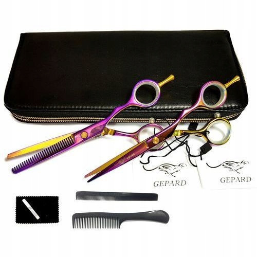 Set profesional de foarfece 5,5 + pieptene + husă model Multicolor