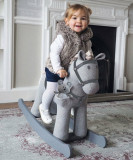 Balansoar din lemn Little Bird Told Me Stirling Mac Rocking Horse cu tesaturi senzoriale pentru fetite si baieti 9 luni+