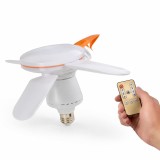 Ventilator de Tavan cu Bec LED, Soclu E27 și Telecomandă, Alb