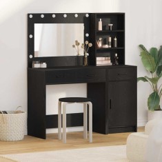 vidaXL Masă de Machiaj 2 pcs Negru 78,5 x 41 x 135 cm Lemn compozit