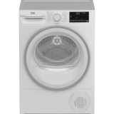 Uscator de rufe Beko B3T42242, Pompa de caldura, 8 kg, 15 programe, Motor ProSmart Inverter, OptiSense, Aquawave, Clasa A+++, Alb