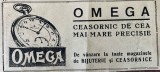 1931 Reclamă rom&acirc;nească CEASURI de buzunar OMEGA in Romania interbelica in magazinele de CEASORNICE si BIJUTERII comertul de lux interbelic Romania
