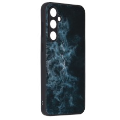 Husa telefon compatibila samsung galaxy s23 fe, glass spate din sticla securizata, blue nebula foto