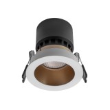 Spot incastrat Xpoli PO01, 1 x GU10, rotund, alb cu finisaj sablat + auriu satinat