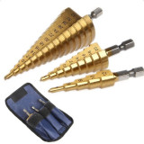 Set 3 burghie conice in trepte, numerotare marcata, material otel MultiMark GlobalProd