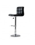 Scaun de bar cu spatar ABS 191, cadru cromat, piele ecologica, inaltime reglabila, suport picioare, 100 kg