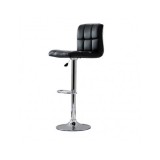 Scaun de bar cu spatar ABS 191, cadru cromat, piele ecologica, inaltime reglabila, suport picioare, 100 kg