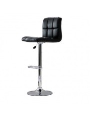 Scaun de bar cu spatar ABS 191, cadru cromat, piele ecologica, inaltime reglabila, suport picioare, 100 kg
