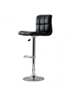 Scaun de bar cu spatar ABS 191, cadru cromat, piele ecologica, inaltime reglabila, suport picioare, 100 kg foto