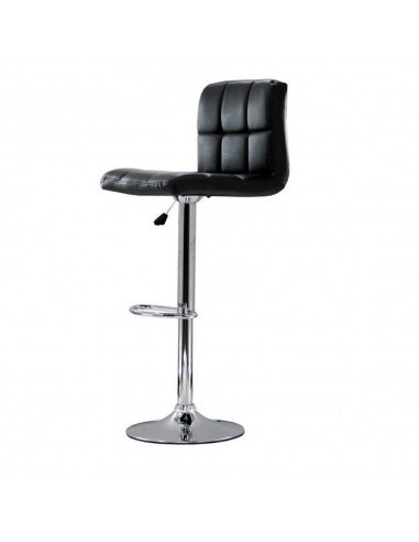 Scaun de bar cu spatar ABS 191, cadru cromat, piele ecologica, inaltime reglabila, suport picioare, 100 kg