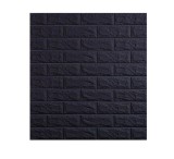 Tapet 3D Autoadeziv, design modern, dimensiuni 77x70cm, model caramida in relief, negru