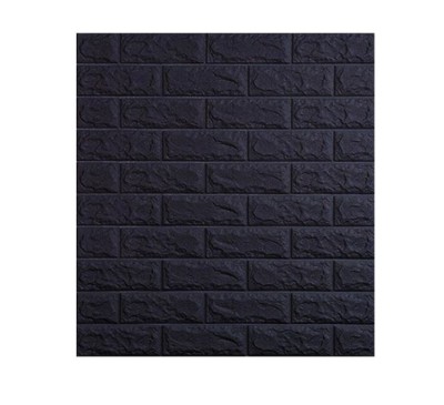Tapet 3D Autoadeziv, design modern, dimensiuni 77x70cm, model caramida in relief, negru foto