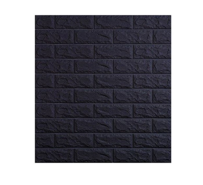 Tapet 3D Autoadeziv, design modern, dimensiuni 77x70cm, model caramida in relief, negru