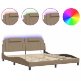 Cumpara ieftin Cadru de pat, Viana, cu LED fara saltea, cappuccino, 180x200 cm