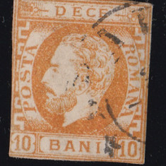 Romania 1871 - LP 31 Carol I Cu Barba 10 BANI Ocru - Stampilat