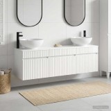 Cumpara ieftin Set dulap baie 3 buc. Alb foarte lucios 157 x 44,5 x 80 cm