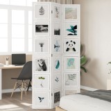 VidaXL Paravan cameră 3 panouri, alb, lemn masiv paulownia
