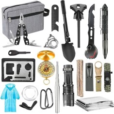 Set Kit de supraviețuire cu echipament multifuncțional eMazing, instrumente profesionale, accesorii pentru rucsac, pentru camping, drumeții, aventuri