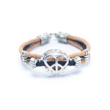 Bratara tripla din pluta Heart Peace