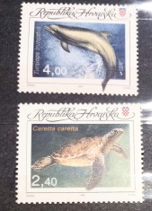 Croația 1995 fauna marina broasca țestoasă delfin serie 2v. Nestampilata