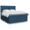 vidaXL Pat box spring cu saltea, albastru, 180x200 cm, material textil 3290566