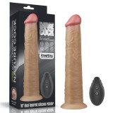 Vibrator Rotativ Silicon Platinum 25cm, Telecomanda, 10 Functii, Ventuza, Realist, Lovetoy