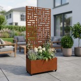 Paravan despartitor Bernalda cu jardiniera, otel corten 190x82x38 cm