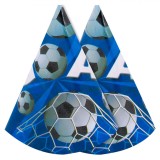 Set Coifuri Petrecere Fotbal, 6 Bucăți, H&acirc;rtie, Albastru