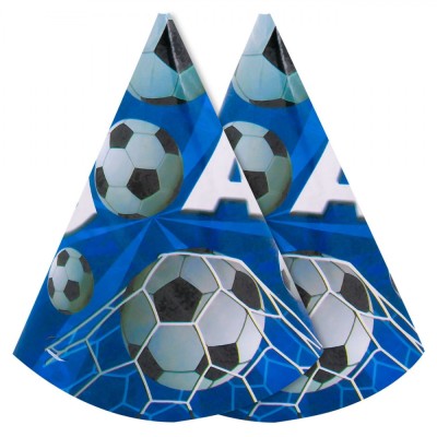 Set Coifuri Petrecere Fotbal, 6 Bucăți, H&amp;acirc;rtie, Albastru foto