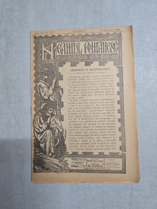 Neamul romanesc nr. 127/24.10.1908 - Director N. Iorga