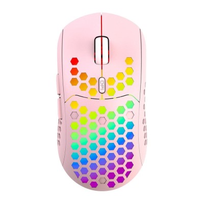 Mouse Nou IBLANCOD BL110, 3200dpi, 5 Butoane, RGB, Roz, Wireless NewTechnology Media foto