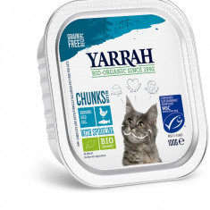 Hrana umeda bio pentru pisici cu carne de pui, peste si spirulina, 100g Yarrah