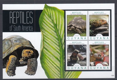 Guyana - REPTILE din AMERICA de SUD - BL - MNH foto