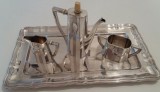 Garnitură cafea Art Nouveau din argint, &icirc;n total 405 grame din 1905-1910, Set ceai