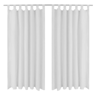 Draperii micro-satin cu bride, 140 x 175 cm, alb, 2 buc. 130359 foto