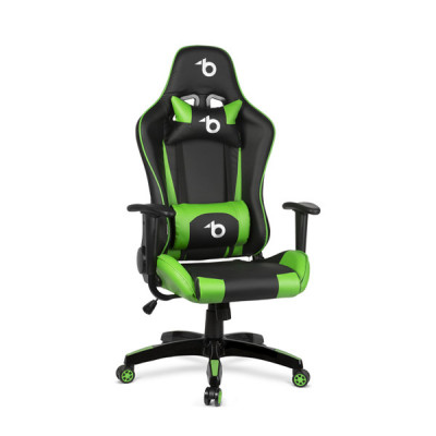 Scaun Gamer Profesional cu Suport Lombar si Gat - Verde foto