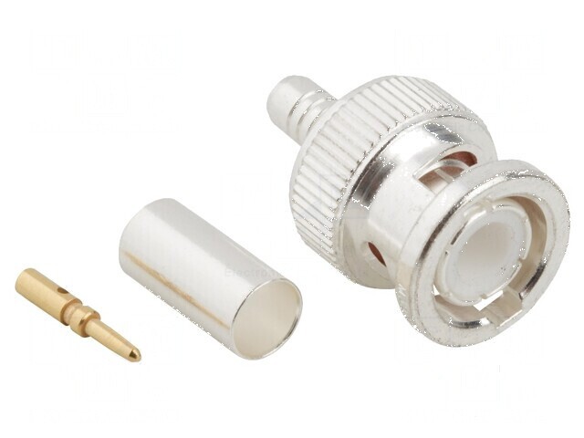 Conector BNC mufă tată drept 50&Omega; pentru cablu PTFE aurit