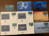 Palau - serie 4 timbre MNH, 4 FDC, 4 maxime, fauna wwf