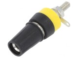 Soclu banană 4mm 15A negru pentru panou, CLIFF