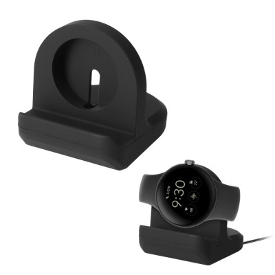 Docking stand Kwmobile pentru Google Pixel Watch, Negru, Silicon, KWM0000257C001C foto