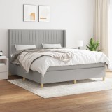 vidaXL Pat continental, gri deschis, 180x200 cm, material textil