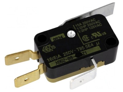 Micro&amp;icirc;ntrerupător SNAP ACTION 16A 250VAC cu manetă SPDT IP40 foto