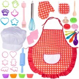 Set 39 accesorii bucatarie copii, accesorii cofetarie, sucitor, forme prajitura, sort, manusa si boneta, ProCart