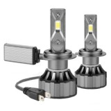 Set 2 becuri LED H7 V80, Canbus, 200W, lumina alb-rece, 12.000 lumeni, fara eroare